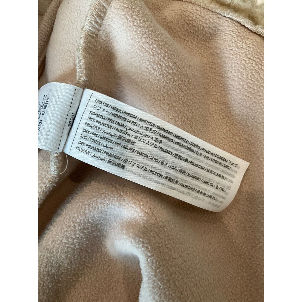 Abercrombie & Fitch XL Faux Fur Sherpa Fleece Zip-Up Jacket Beige - Picture 6 of 7